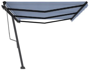 Toldo automático independente 600x350 cm azul e branco