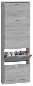 Sapateira 59x17x169 cm derivados de madeira sonoma cinza