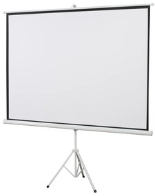 HOMCOM Ecrã de Projeção Manual com Suporte 100 Polegadas Formato 4:3 para Interior e Exterior 203x152 cm Branco | Aosom Portugal