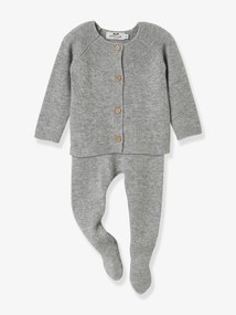 Conjunto da CYRILLUS, em malha, para bebé cinza mesclado