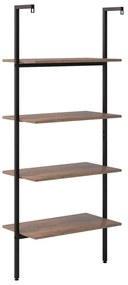 Unidade 4 prateleiras 64x35x152,5 cm castanho-escuro e preto