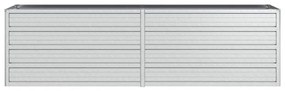 Canteiro elevado de jardim 160x40x45cm aço galvanizado prateado
