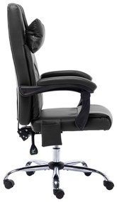 Cadeira de escritório c/ função massagem couro artificial preto