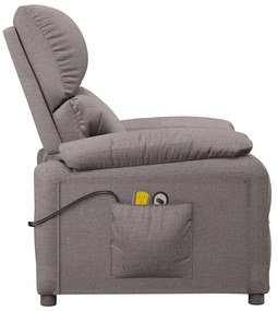 Poltrona de massagens elétrica reclinável tecido cinza-acast.