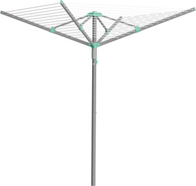 Estendal de roupa giratório 139,3 x 139,3 x 181,5 cm, com 50 m de corda, Prateado