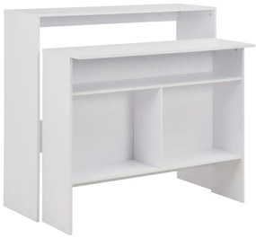 Conjunto de 2 Mesas de Bar Hanise Modulares - Branco - Design Moderno