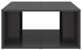 Mesas de centro 4pcs derivados de madeira cinza brilhante