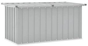 Caixa de arrumação para jardim 129x67x65 cm cinzento