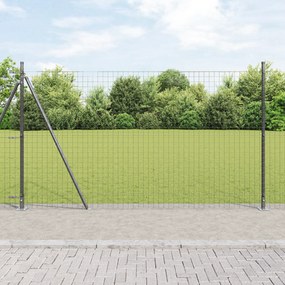 Cerca Euro da com 7 Postes Flangeados 1,5x10 m Aço Galvanizado