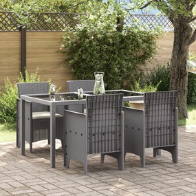 vidaXL Cadeiras de Jardim Conjunto de 4 Cinza Claro de Rattan Sintético