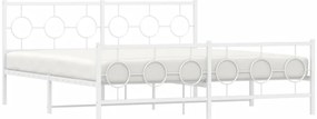 Estrutura de cama com cabeceira e pés 180x200 cm metal branco