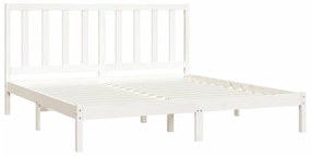 Estrutura de cama 200x200 cm pinho maciço branco