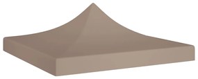 Teto para tenda de festas 3x3 m 270 g/m² cinzento-acastanhado