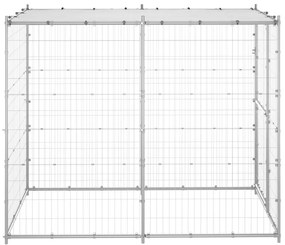 Canil de exterior com telhado 110x220x180 cm aço galvanizado