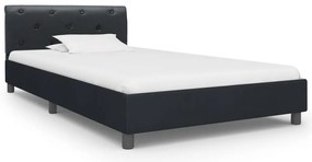 Estrutura de cama 90x200 cm couro artificial preto