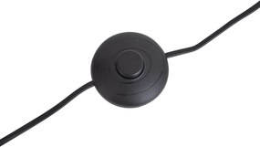 Candeeiro de pé bege com abajur oval verde e interior dourado 50cm - Thijmen