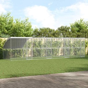 vidaXL Gaiola para galinhas 4 pcs Prateado 800 x 200 x 200 cm Aço e PE