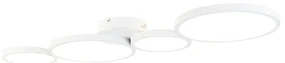 Candeeiro de teto branco com LED regulável em 3 níveis 4 luzes - Lupolo Design