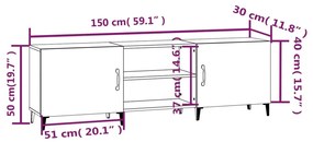 Móvel para TV 150x30x50 cm derivados de madeira branco