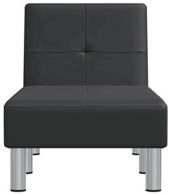 Chaise longue couro artificial preto