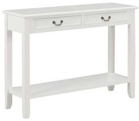 Mesa consola 110x35x80 cm madeira branco