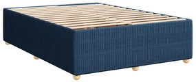 Cama com molas/colchão 160x200 cm tecido azul