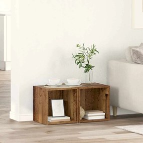 vidaXL Conjunto de móvel de TV 2 pcs Madeira Antiga 37 x 35 x 37,5 cm