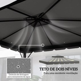 Toldo de Substituição para Pérgola 300x300 cm Teto de Substituição par