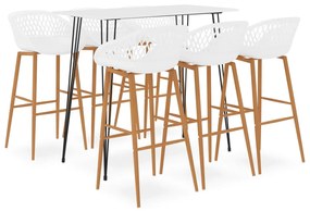 vidaXL 7 pcs conjunto de bar branco
