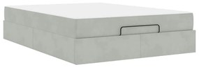 Estrutura da Cama Outros Cinzento-claro 160 x 200 cm Veludo