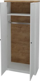 Roupeiro Ferdore 144, Carvalho lefkas, Anderson pinho, 198x90x53cm, 59.01 kg, Portas para roupeiro: Com dobradiças, Número de prateleiras: 1, Número de prateleiras: 1