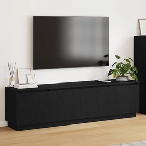 Estante de TV vidaXL com LED Carvalho Preto 180x38x49 cm Madeira Engenharia