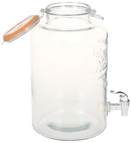 Dispensador de água XXL com torneira transparente 8 L vidro