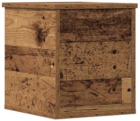 Caixa de Armazenamento vidaXL com Tampa Madeira Antiga 30x35x35 cm Mad