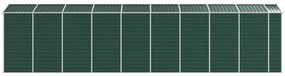Abrigo de jardim 191x810x198 cm aço galvanizado verde