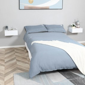 Conjunto de 2 Mesinhas de Cabeceira Hoten - Branco - Design Moderno