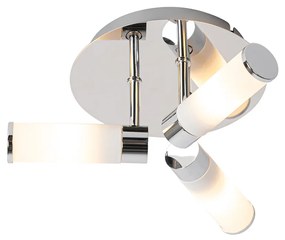 Candeeiro de teto moderno para casa de banho cromado 3 luzes IP44 - Bath Moderno