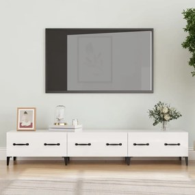 Móvel de TV 150x34,5x30cm madeira processada branco brilhante