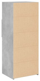 Armário alto 50x42,5x124 cm derivados de madeira cinza cimento