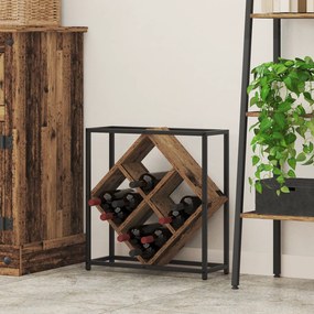 Rack de Vinho Madeira Velha 51x18x52,5 cm Madeira Engenharia