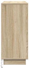 Sideboard vidaXL com LED Carvalho Sonoma 90x32x75 cm em madeira engenh