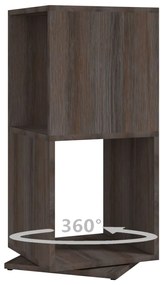 Armário giratório 34,5x34,5x75,5cm aglom. cinza/carv. castanho