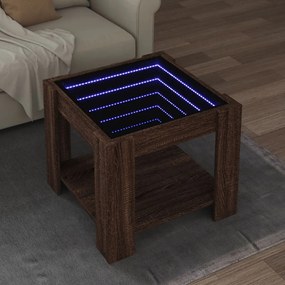 vidaXL Mesa de centro c/ LEDs 53x53x45 cm derivados de madeira