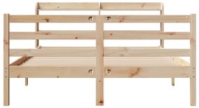 Estrutura cama c/ cabeceira 140x190 cm pinho maciço