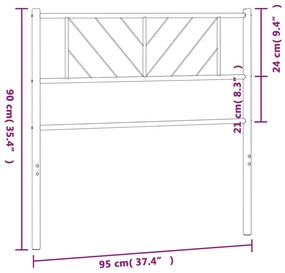 Cabeceira de cama 90 cm metal branco