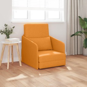 vidaXL Sofá Cama de Chão 2 em 1 Amarelo Escuro 65x80x83 cm Tecido