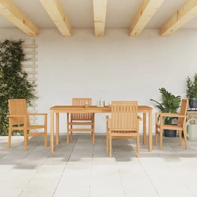 vidaXL 5 pcs conjunto de jantar p/ jardim madeira de teca maciça