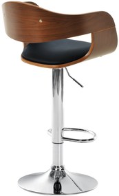 Banco de bar Kingston em couro sintético 50 x 88-102 x 48 cm Nogueira + Preto