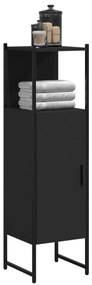 vidaXL Armário casa de banho 33x33x120,5 cm derivados de madeira preto