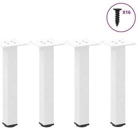 vidaXL Pés para mesa de centro 4 peças, branco, 42-44 cm, aço
